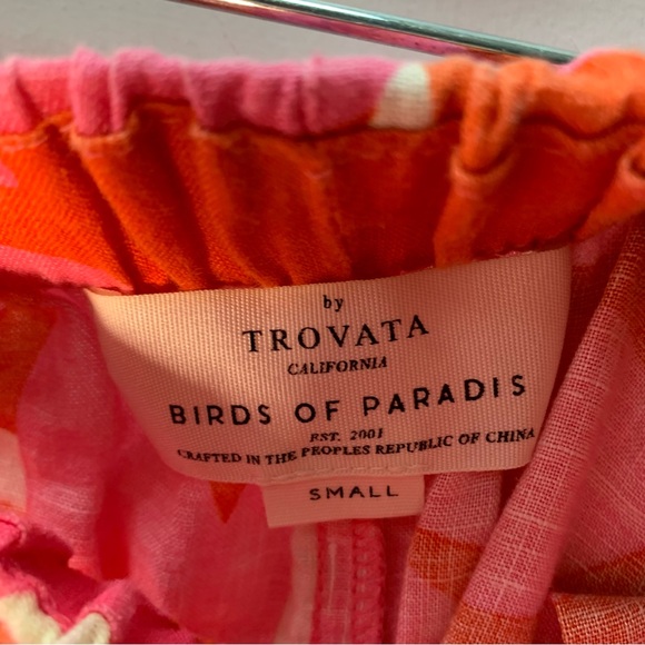 Trovata Bird of Paradis Ione Short Pink Palm Size Small 100% Line - Picture 10 of 13